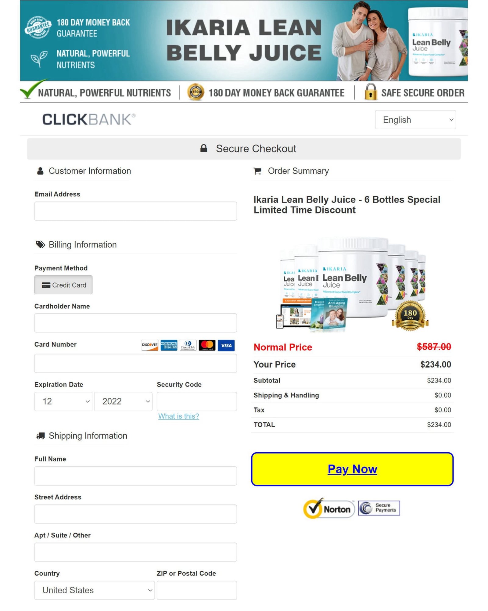 Ikaria Juice order-page